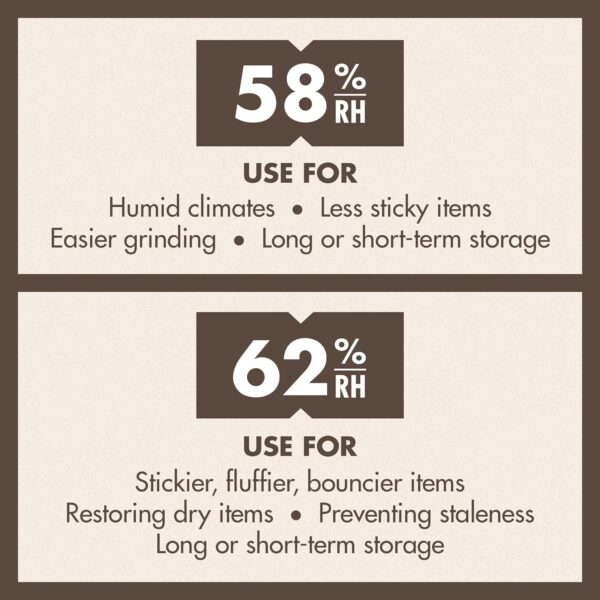 Boveda 62% RH Size 8-10 Pack Two-Way Humidity Control Packs - For Storing 1 oz - Moisture Absorber for Small Storage Containers - Humidifier Packs - Hydration Packets w/Resealable Bag - Image 6