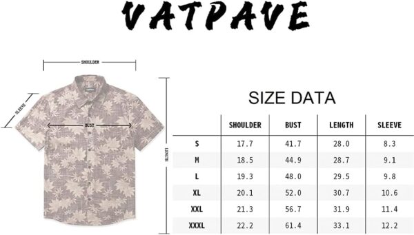 VATPAVE Mens Front Pocket Hawaiian Shirts Casual Floral Shirts Short Sleeve Button Down Beach Tropical Shirts - Image 7