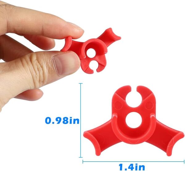 LucyPhy 30 Pack Plant Bender Angle Adjustable Plant Training Clips Low Stress Training Clips 90 Degrees Plant Stem(Circle Style,Red) - Image 2