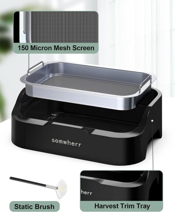 Trimming Tray for Buds, Ergonomic Design Trim Tray with 150 Micron Mesh Pollen Screen and Pollen Box, Herb Dry Sifter Trim Tray with Screen - Image 2