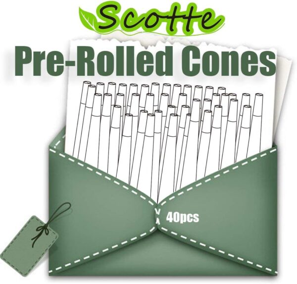 Scotte 40 Pre Rolled Cones 1 1/4 Size Organic Cigarette Rolling Papers with Tips (78mm/3inch) (Yellow) - Image 7