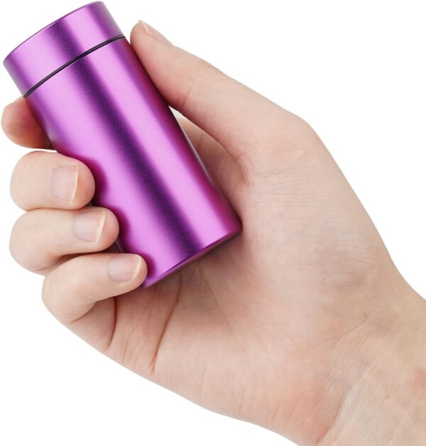 OZCHIN Aluminum Storage Jar Portable Airtight Smell Proof Container Bottle Multipurpose Storage Container for Spices, Coffee & Teas 80ml (Rose Gold&Purple) - Image 3