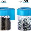 Led Transparent Glass Seal Storage Jar, Light-Up Magnifying Glass Ornamental Glass Bottle (Blue) - Image 2