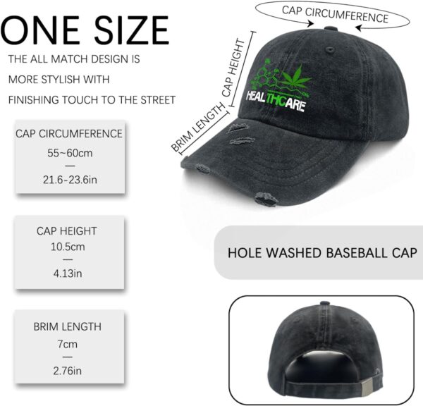 NJAN Weed Cannabis 420 Hat USA Hat AllBlack Womens Hat Gifts for Daughter Beach Cap - Image 3