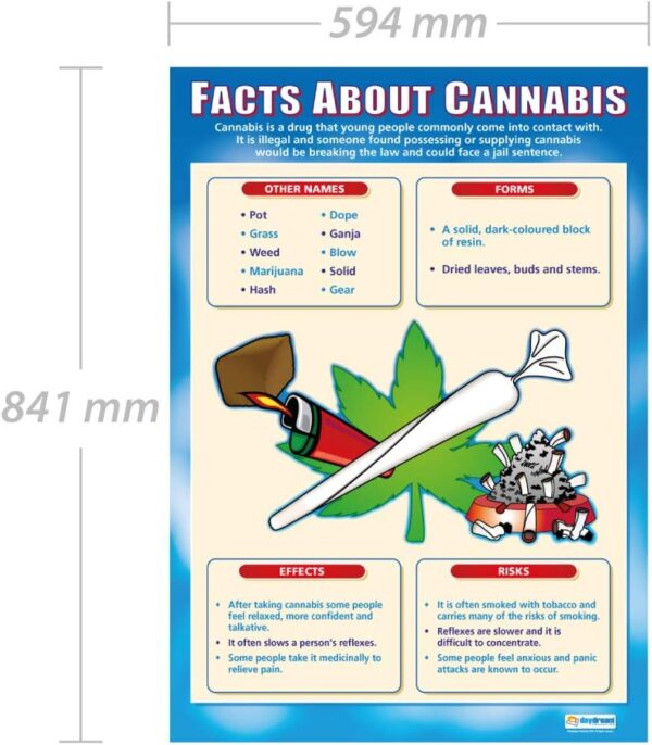 Cannabis | PSHE Posters | Gloss Paper measuring 33” x 23.5” | PSE Classroom Posters | Education Charts by Daydream Education - Image 2
