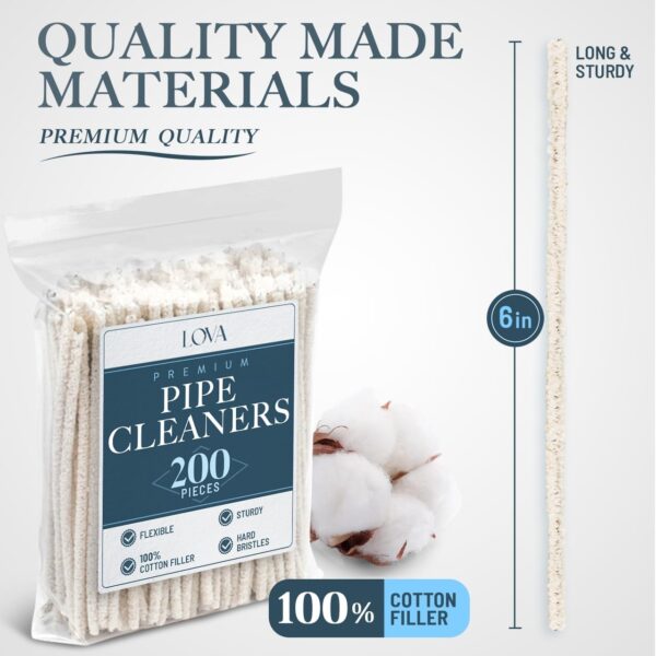 Pipe Cleaners Bulk (200 Hard Bristle) Easily Cleans and Craft! Arts and Crafts, Glass and Pipe Smoking, Glass Pipe Cleaner, Pipe Cleaner for Cleaning, Glass Pipes Smoking, Pipecleaners - Image 3