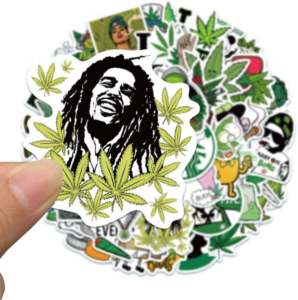 FMOST Weed Stickers, 50pcs Adults Vinyl Waterproof Stickers for Laptop, Water Bottles, Bumper,Computer, Phone, Stickers and Decals - Image 4
