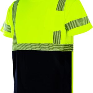 Hi Vis Reflective Safety Shirts for Men ANSI Class 2 High Visibility Construction Work T Shirt(Yellow,XL)