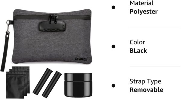 IDEATECH Smell Proof Bag, Dog-Tested Smell Proof Containers with Lock, Smell Proof Stash Bag, Money Safe Organizer, Odor Proof Case Storage Bags for Your Accessories, Smell Proof Pouch Gifts - Image 9
