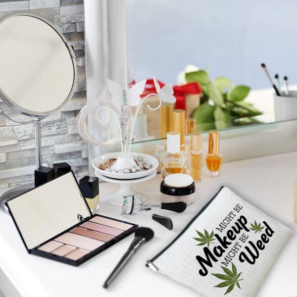 Makeup Cosmetic Marijuana Bag For Women - Might Be Makeup Might Be Weed - Zip Travel Bag Humor Weed Leaves Makeup Pack Gifts For Friends Sisters Colleagues Lovers Employees Bosses … - Image 6