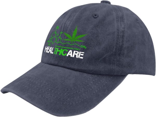 Weed Cannabis 420 Baseball Cap THC Healthcare Dad Hats for Women Graphic Denim Baseball Cap Adjustable - Image 2