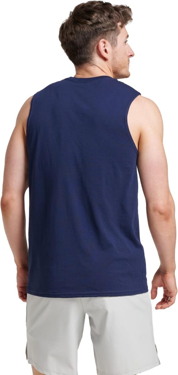 Russell Athletic Men's Dri-Power Cotton Blend Sleeveless Muscle Shirts, Moisture Wicking Odor Protection UPF 30+, Sizes S-4X - Image 4