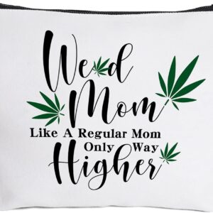Funny Leaf Makeup Bag Gift for Mom Women Sister Makeup Lover | Cute Mom Makeup Zipper Pouch Bag Cosmetic Travel Accessories Bag Toiletry Case Humor Gifts for Mother's Day Birthday Christmas
