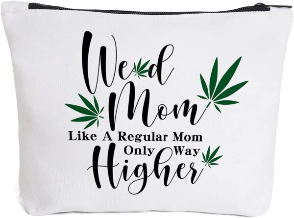 Funny Leaf Makeup Bag Gift for Mom Women Sister Makeup Lover | Cute Mom Makeup Zipper Pouch Bag Cosmetic Travel Accessories Bag Toiletry Case Humor Gifts for Mother's Day Birthday Christmas