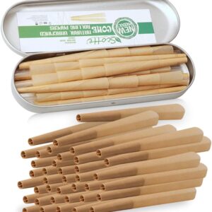 Scotte 40 Pre Rolled Cones 1 1/4 Size Organic Cigarette Rolling Papers with Tips (78mm/3inch) (Yellow)