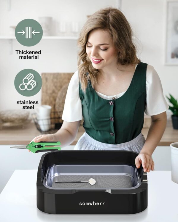 Trimming Tray for Buds, Ergonomic Design Trim Tray with 150 Micron Mesh Pollen Screen and Pollen Box, Herb Dry Sifter Trim Tray with Screen - Image 7