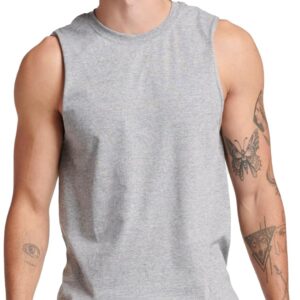 Russell Athletic Men's Dri-Power Cotton Blend Sleeveless Muscle Shirts, Moisture Wicking Odor Protection UPF 30+, Sizes S-4X