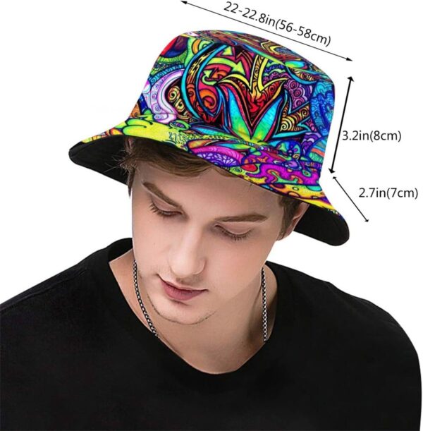 Psychedelic Trippy Art Bucket Hats for Women Men Fashion Packable Sun Cap Travel Fisherman Hat Beach Hat for Adults Teens - Image 3