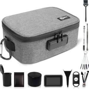 Egooz Large Smell Proof Stash Bags with 11 items - Waterproof Smell Proof Containers Case for Travel and Home, Kitchen Smell Proof Box for Storing Your Products, Grey