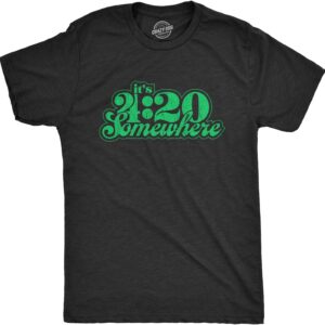Mens It's 4:20 Somewhere Tshirt Funny Marijuana Weed Smoking Novelty Tee