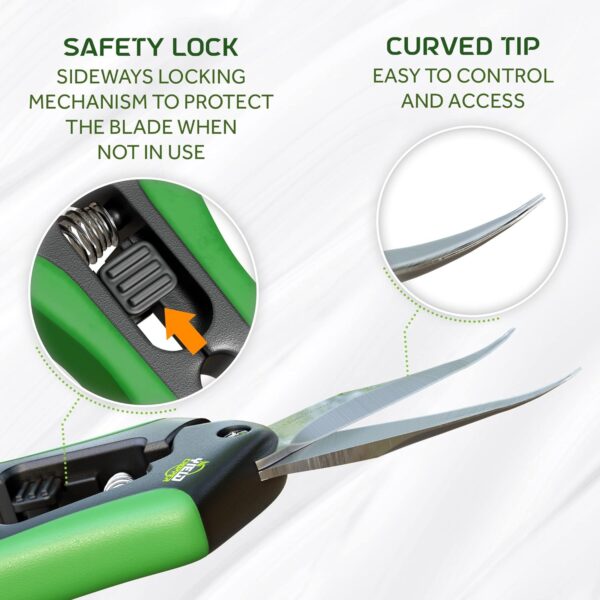 Hydroponic 2Pack Microtip Straight blade/Curved Blade Flower Leaf Trimmer Pruning Shears by Yieldcropper - Image 4