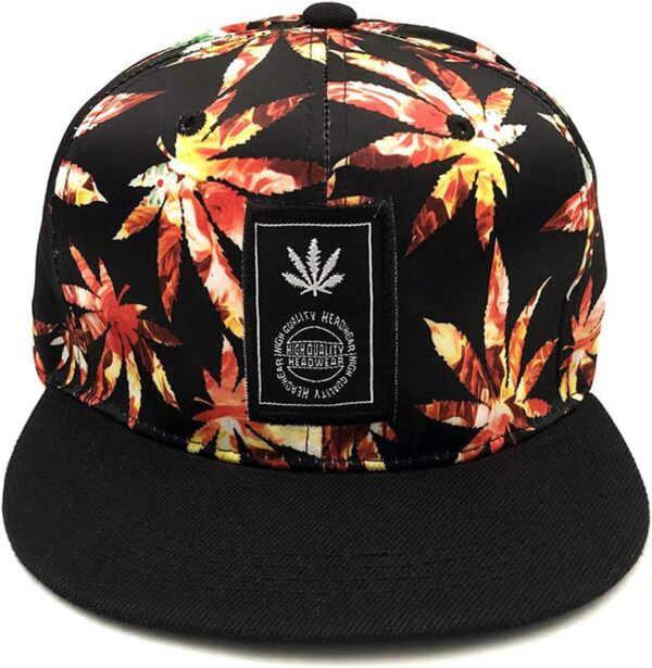 LOCOMO Men Women Baseball Cap Marijuana Pot Leaf Weed Cannabis Embroidered Hat Trucker Hat Snapback Brim - Image 2