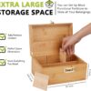 OZCHIN Large Bamboo Box with Combination Lock Decorative box for Home Locking Storage Bamboo Box (Nature) - Image 2