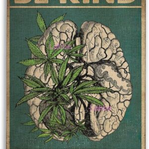 Cute Puzzles for Women Be Kind to Your Mind Vintage Cannabis Art Cannabis Marijuana Love Weed Art Jigsaw Puzzles Family Puzzle to Enjoy Decompression Education Gift Intellective Game 1000 Pieces
