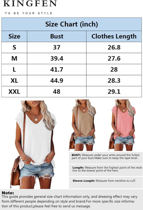 KINGFEN Womens Tops 2024 U Neck Short Sleeve Shirts Summer Tshirts Casual Top - Image 4