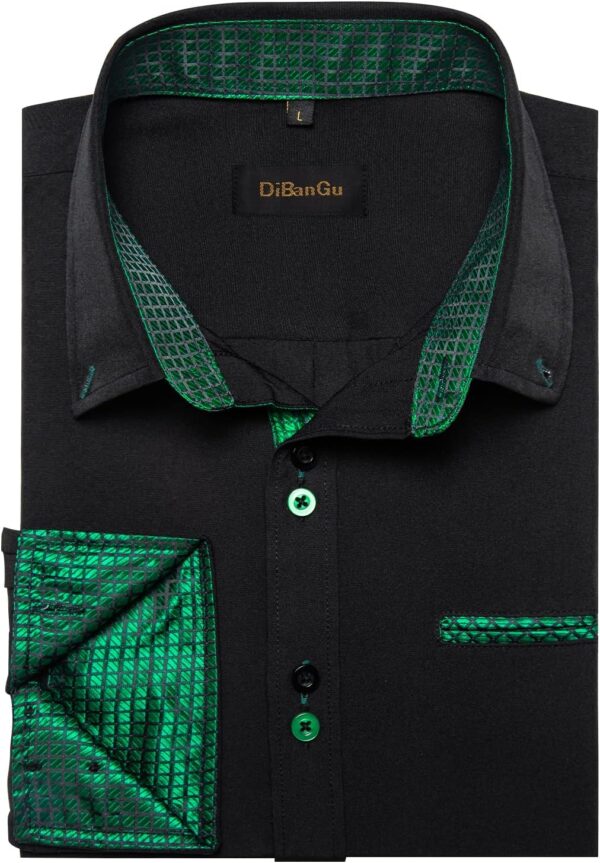 DiBanGu Mens Long Sleeve Dress Shirts,Classic Button Down Dress Shirt Regular Fit Casual Cotton Shirt Formal Business - Image 3