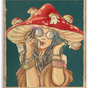 Rustic Country Puzzles Mushrooms Hunting Girl Poster Stay Trippy Little Hippie Poster Home Smoke Cannabis Weed Living Decor Jigsaw Puzzles Family Puzzle Education Gift Intellective Game 500 Pieces