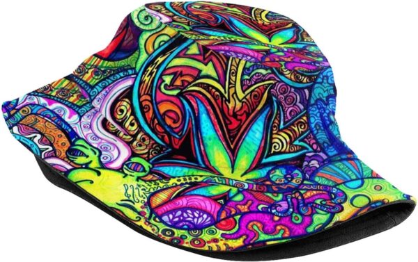 Psychedelic Trippy Art Bucket Hats for Women Men Fashion Packable Sun Cap Travel Fisherman Hat Beach Hat for Adults Teens - Image 2
