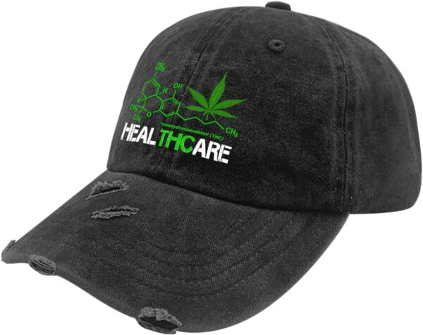 NJAN Weed Cannabis 420 Hat USA Hat AllBlack Womens Hat Gifts for Daughter Beach Cap - Image 2