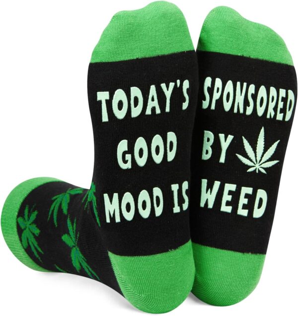 Zmart Funny Weed Gift For Men Women, Marijuana Gift Cannabis Gifts 420 Gifts For Stoners Pot Leaf Gift, Weed Socks Marijuana Socks Pot Leaf Socks
