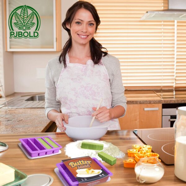 PJ BOLD Silicone Butter Mold Tray with Lid, Purple - Image 5