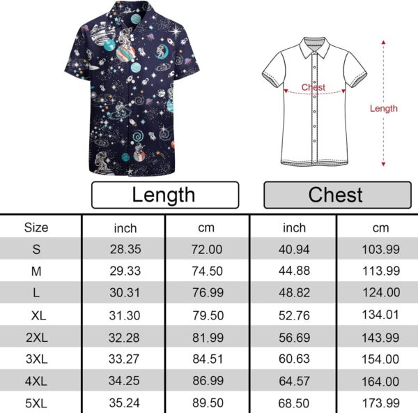 HUGLAZY 80s 90s Outfit Hawaiian Shirt for Men Big and Tall Short Sleeve Button Down Shirts Funny Party Outfit - Image 5