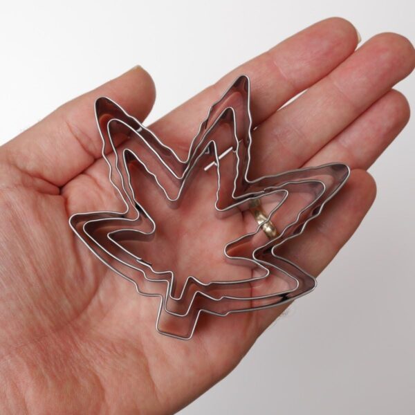 Marijuana Cannabis Shaped (Pot Leaf), Cookie Cutter Set, 3 Piece, Premium Food-Grade Stainless Steel, Dishwasher Safe (1 Pack) - Image 4