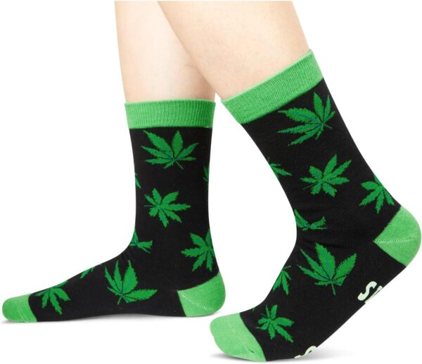 Zmart Funny Weed Gift For Men Women, Marijuana Gift Cannabis Gifts 420 Gifts For Stoners Pot Leaf Gift, Weed Socks Marijuana Socks Pot Leaf Socks - Image 2