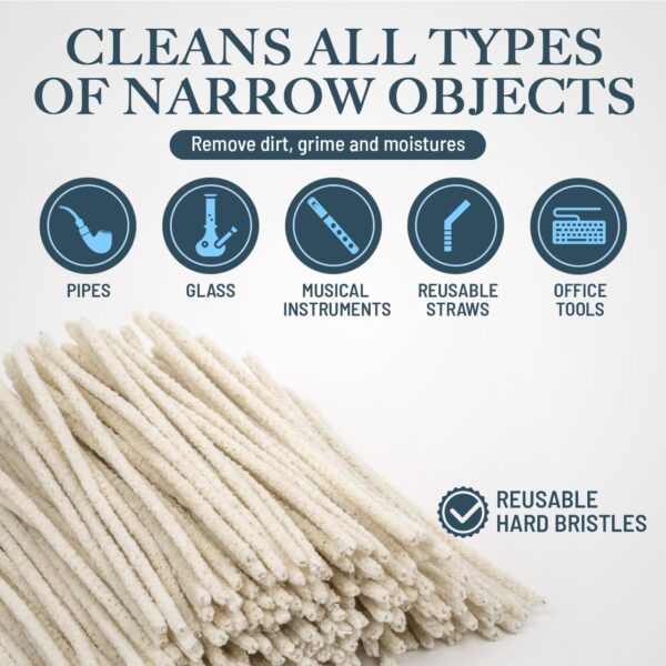 Pipe Cleaners Bulk (200 Hard Bristle) Easily Cleans and Craft! Arts and Crafts, Glass and Pipe Smoking, Glass Pipe Cleaner, Pipe Cleaner for Cleaning, Glass Pipes Smoking, Pipecleaners - Image 2