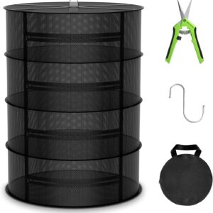 MARS HYDRO Herb Drying Rack, 2 ft 4 Layers Hanging Mesh Plant Racks with Zipper, Grow Tent Drying Rack for Herbs, Flowers, Seeds
