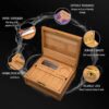 Bamboo Stash Kit, Storage Box, Rolling Tray, Rolling Kit, Rolling Tray Box with Lock, Smell Proof Box, Bamboo Rolling Tray Bundle, Lock Box - Image 4