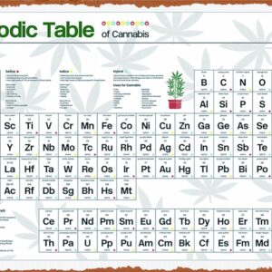 Cannabis Periodic Table Education Science Plaque Poster Metal Tin Sign 8" x 12" Vintage Retro Wall Decor