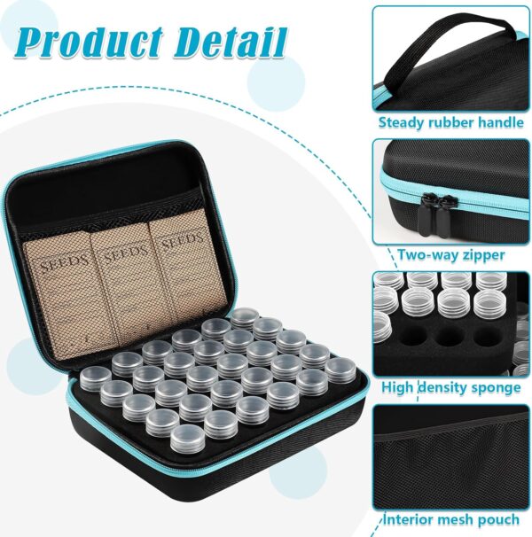 jixsloft 30 Slots Seed Storage Organizer with 20 Seed Envelopes, Sturdy Seed Organizer Storage Box with Zipper Bag Label Stickers(Seeds not Included), Seed Storage Container for Flower Plants Garden - Image 6
