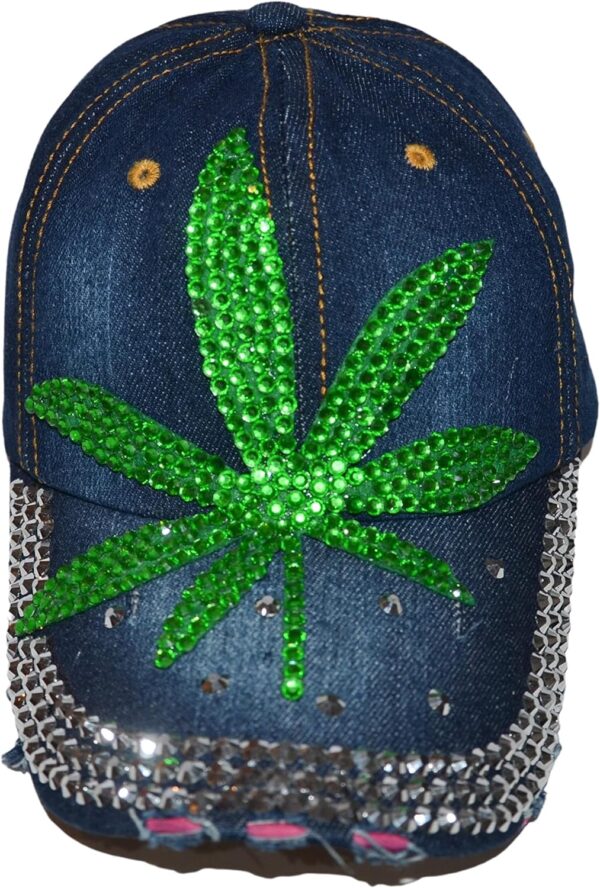 Popfizzy Womens Rhinestone Hat, Bling Denim and Diamonds Hat, Bling Gifts, Bedazzled Mom Hat, Fun Womens Baseball Caps Trendy