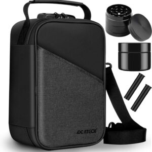 IDEATECH Smell Proof Bag Stash Box, Smell Proof Containers with Combo Lock, Odorless Travel Storage Bag, Home Organizer Case Lock Box with Accessories, Smell Proof Box Gift for Women/Men