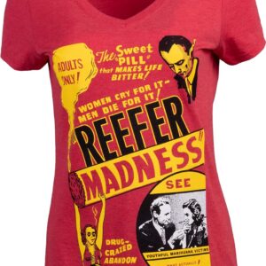 Devil's Harvest (1942 Poster) | Funny Absurd Vintage Drug War Marijuana Weed Pot Propaganda Women's V-Neck T-Shirt