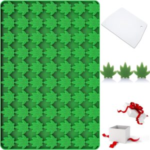 Marijuana Cannabis Hemp Leaf Silicone Molds with 70 Cavities Shaped for Pot Chocolate Candy Gummy, with Baking Scraper