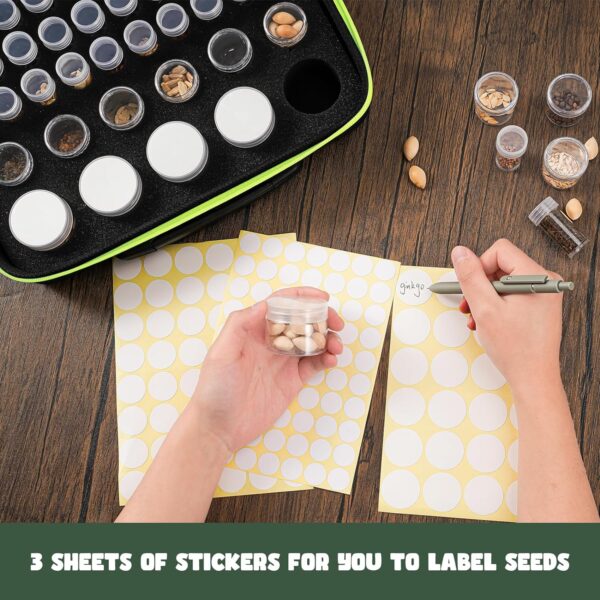 ProCase 41 Slots Seed Storage Organizer Sorter Box, Sturdy Seed Bank Saving Kit Container for Garden Vegetable Plant Flower, Seed Keeper Set with Label Stickers Funnel 3 Size of Bottles 1 oz 3 oz 5 oz - Image 6