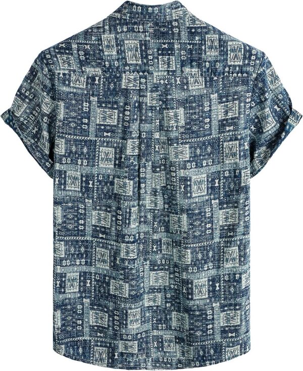 VATPAVE Mens Front Pocket Hawaiian Shirts Casual Floral Shirts Short Sleeve Button Down Beach Tropical Shirts - Image 2