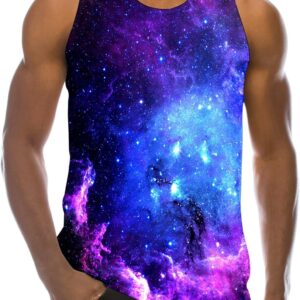 Loveternal Mens 3D Print Tank Top Summer Casual Novelty Polyester Gym Workout Bodybuilding Tank Tops
